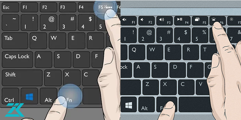 روشن کردن چراغ بک لایت لپ تاپ بک لایت با کلیدهای ترکیبی