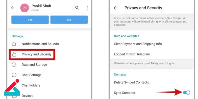 غیر فعال کردن همگام سازی مخاطبین در تلگرام