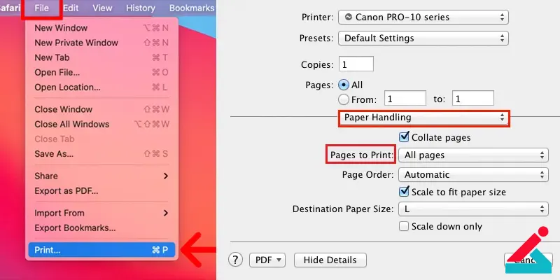 پرینت گرفتن پشت و رو در مک بوک