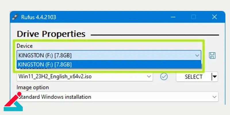 ساخت فلش بوتیبل با استفاده از نرم‌افزار Rufus