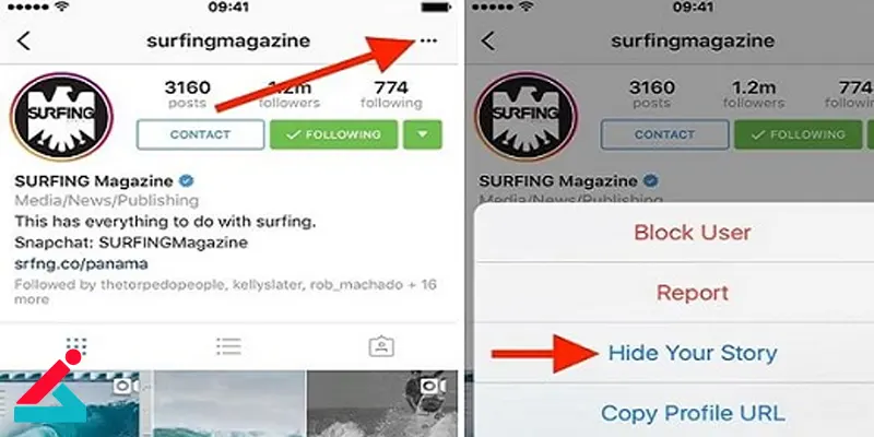 مخفی کردن استوری اینستاگرام