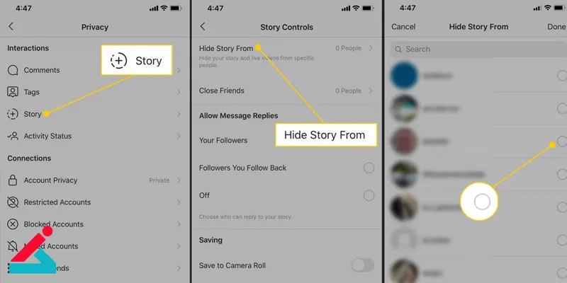 مخفی کردن استوری اینستاگرام به صورت گروهی