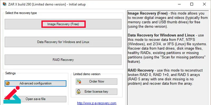 استفاده از برنامه ZAR Data برای بازیابی اطلاعات